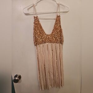 Free People Rose Gold Sequin Mini Dress